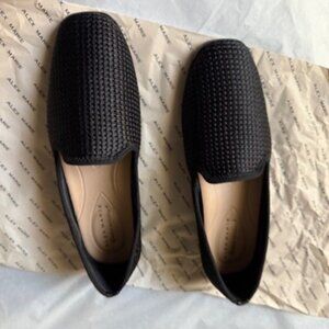 WOMEN’S SHOES, BLACK WOVEN LOAFERS, ALEX MARIE, BECKETT , SIZE 8.5 M